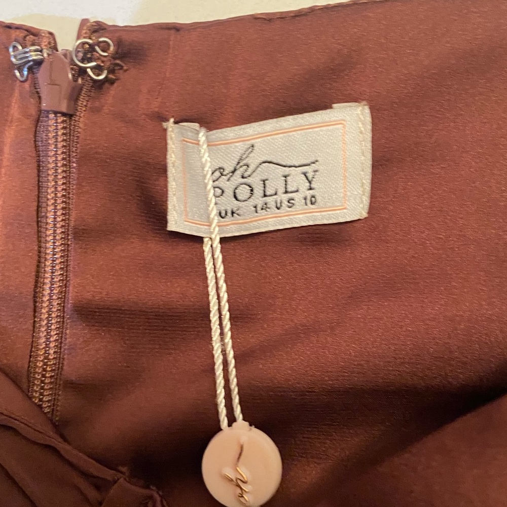 Oh Polly - Mini Dress - Modern Love - Brown - New with Tag - 10 US - Cup Pleated - Picture 7 of 9